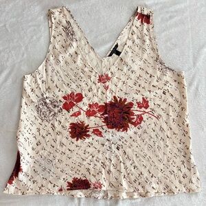 Soma 3 Imperial Bloom Kenshi Satin Tank Top Cami Size XL NEW * A28